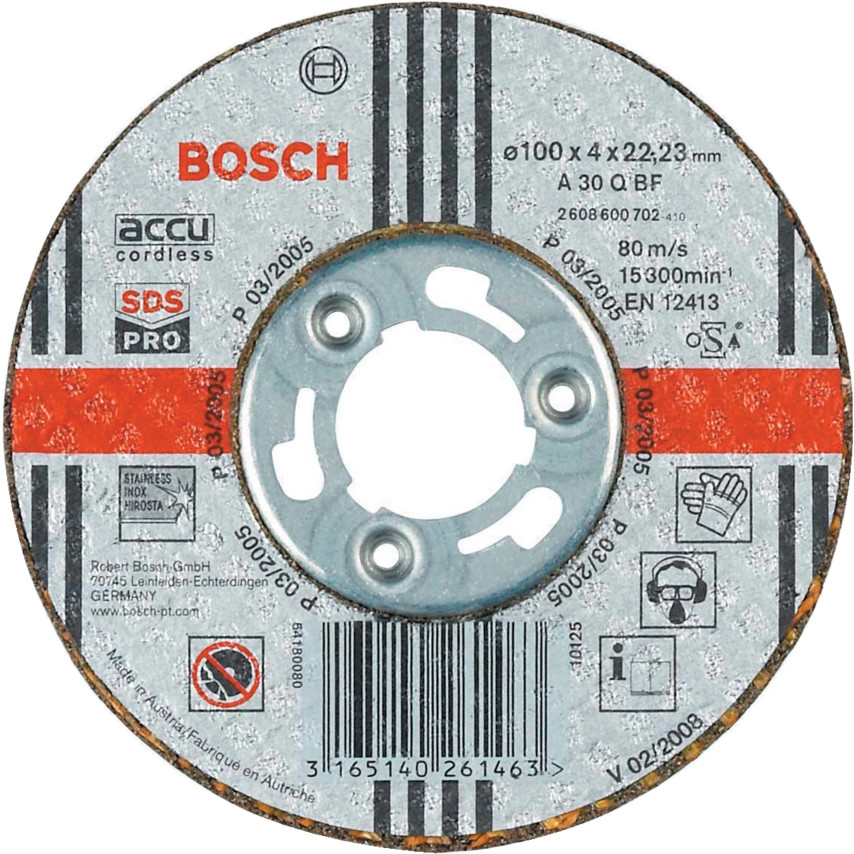 SDS-pro Straight Grinding disc Bosch Professional 2608600702 INOX
