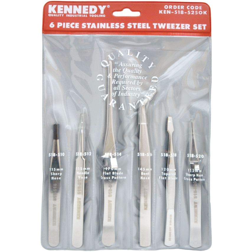 Kennedy 115mm, Needle Nose, Tweezers, Stainless Steel